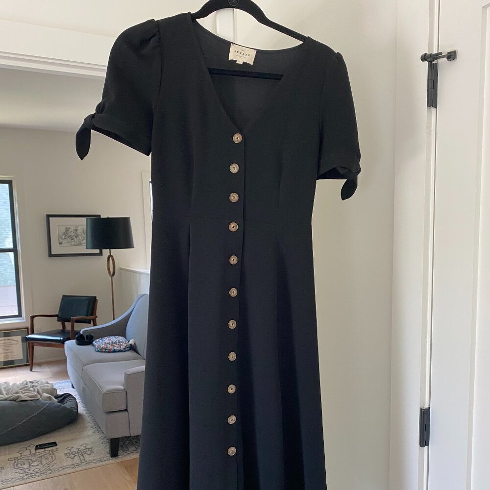 Sezane Vic Dress, Size 34 Black